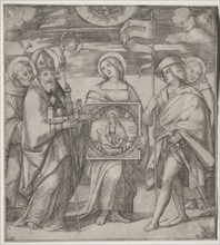 Patron Saints of Bologna, c. 1515-1520. Giacomo Francia (Italian, bef 1486-1557). Engraving