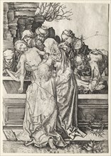 The Passion:  The Entombment. Martin Schongauer (German, c.1450-1491). Engraving
