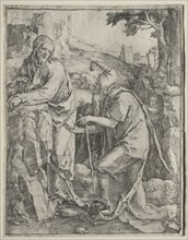 The Temptation of Christ, 1518. Lucas van Leyden (Dutch, 1494-1533). Engraving