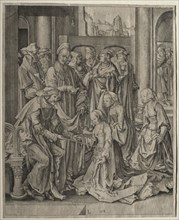 Esther before Ahasuerus, 1518. Lucas van Leyden (Dutch, 1494-1533). Engraving