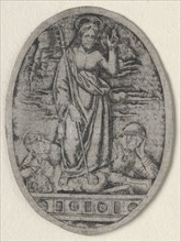 Resurrection of Christ, 1400s. Italy, 15th century. Engraving - Niello