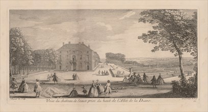View of the Chateau de Seaux from Diana's Promenade. Jacques Rigaud (French, 1681-1754). Engraving