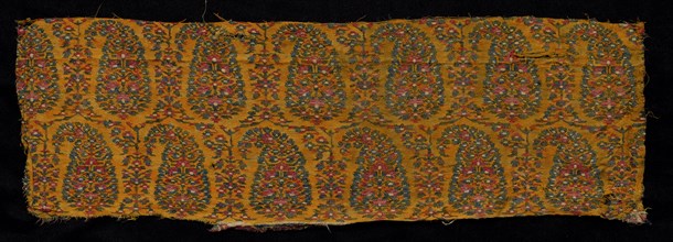 Fragment of a Shawl, 1800s. India, Kashmir, 19th century. Tapestry weave: wool; overall: 18 x 56.1