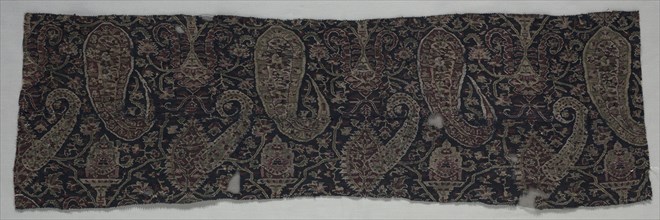Fragment of a Shawl, 1800s. India, Punjab, 19th century. Tapestry twill; wool; overall: 25.4 x 80