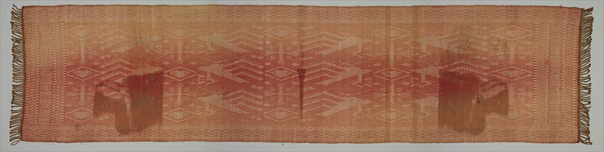 Brocade, late 1800s. Indonesia, Sumatra, Minangkabau, late 19th century. Brocade; silk and metal;