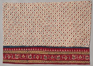 Fragment, 1800s. India, 19th century. Resist printed cotton; overall: 48.3 x 69.9 cm (19 x 27 1/2