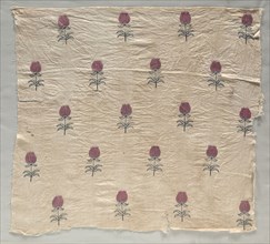 Fragment, 1700s. India, Jaipur ?, 18th century. Embroidery; silk on linen; overall: 50.2 x 52.7 cm