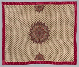 Shawl, 1800s - early 1900s. India, Cutch, 19th - early 20th century. Embroidery, silk thread on