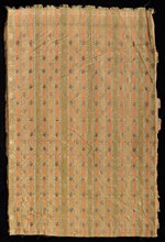 Brocade, 1800s. India, Warangal, 19th century. Brocade; cotton and silk; overall: 37.5 x 24.8 cm