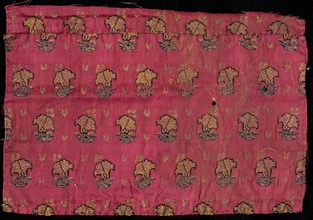 Brocade, 1800s. India, Gulbarga, 19th century. Brocade, "himru"; silk and cotton; overall: 16.5 x