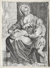 Madonna with the White Raven, 1500s. School of Annibale Carracci (Italian, c. 1560-1609). Etching