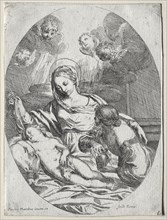 Madonna and Child with the Magdalen. Carlo Maratti (Italian, 1625-1713). Etching