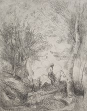 The Great Cavalier in the Wood, original impression 1854, printed in 1921. Jean Baptiste Camille