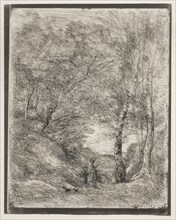 The Gardens of Horace, original impression 1855, printed in 1921. Jean Baptiste Camille Corot