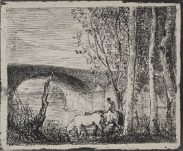 The Bridge, original impression 1862, printed in 1921. Charles François Daubigny (French,