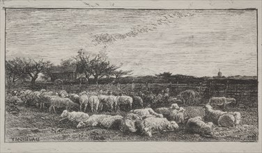 This composition also appears in an etching of the same title from 1860 (Delteil 95), and an oil