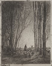Gathering in the Flock, original impression 1862, printed in 1921. Charles François Daubigny