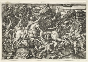 Combat between horsemen, 1523. Hieronymous Hopfer (German). Etching
