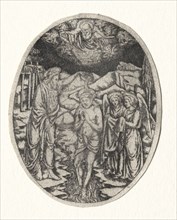 Baptism of Christ, 1400s. Italy, 15th century. Engraving - Niello