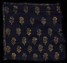 Block Print, 1800s. India, 19th century. Block printed with gold leaf on cotton muslin; overall: 17