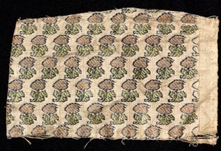 Fragment, 1800s. India, 19th century. Brocade; silk and metal; overall: 8.3 x 13.3 cm (3 1/4 x 5