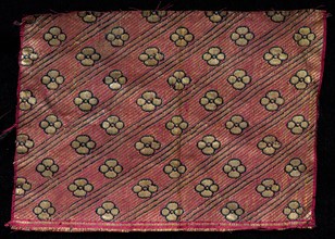 Fragment, 1800s. India, 19th century. Brocade, "kimkhwab"; silk and gold; overall: 15.9 x 10.8 cm