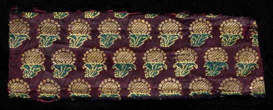 Fragment, 1800s. India, 19th century. Brocade; overall: 6.4 x 19.1 cm (2 1/2 x 7 1/2 in.)