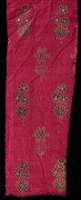 Fragment, 1800s. India, 19th century. Brocade; silk and metal; overall: 31.8 x 10.2 cm (12 1/2 x 4