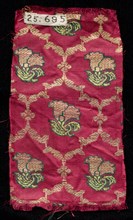 Fragment, 1800s. India, Gulbarga ?, 19th century. Brocade; silk and metal; overall: 14 x 9.5 cm (5