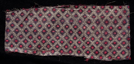 Fragment, 1800s. India, 19th century. Brocade; silk, gold and silver threads; overall: 8.3 x 19.7