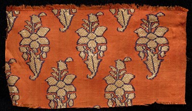 Brocade, 1800s. India, Benares ?, 19th century. Brocade, "kimkhwab"; silk and gold; overall: 8.9 x