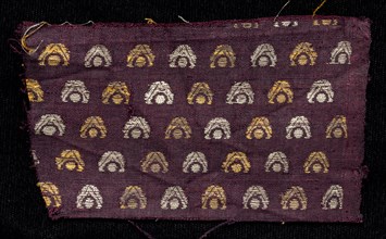 Fragment, 1800s. India, 19th century. Brocade; silk, gold and silver threads; overall: 6.4 x 10.8