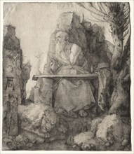 St. Jerome Seated Near a Pollard Willow, 1512. Albrecht Dürer (German, 1471-1528). Drypoint; sheet: