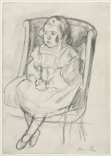 Simone Seated, c. 1903. Mary Cassatt (American, 1844-1926). Graphite; sheet: 22 x 15.7 cm (8 11/16