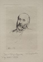 Puvis de Chavannes, 1876. Marcellin Gilbert Desboutin (French, 1823-1902). Etching