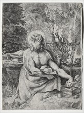 St. Jerome, c. 1591. Annibale Carracci (Italian, c. 1560-1609). Etching