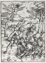 Hercules, c. 1496-1497. Albrecht Dürer (German, 1471-1528). Woodcut; platemark: 39.1 x 28.5 cm (15