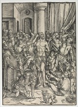 The Great Passion:  The Flagellation. Albrecht Dürer (German, 1471-1528). Woodcut