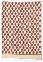 Fragment, early 1800s. India, early 19th century. Printed cotton; overall: 72.4 x 50.2 cm (28 1/2 x