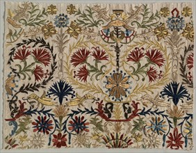 Fragment of a Bed Curtain, 1600s - 1700s. Greece, Crete, 17th-18th century. Embroidery: silk on
