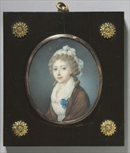 Portrait of a Noblewoman, c. 1795. Russia, late 18th century. Watercolor on ivory in a gilt metal