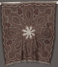 Square Shawl ( "amli"), 1800s. India, Kashmir, 19th century. Embroidery, large pieced areas: wool ;