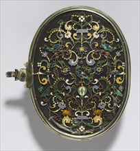 Mirror, mid-late 1500s. France, 16th century. Cloisonné enamel on glass or rock crystal; overall: 8