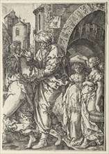 The Story of Lot:  Lot and His Family Fleeing Sodom, 1555. Heinrich Aldegrever (German,