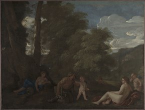 Nymphs and a Satyr (Amor Vincit Omnia), c. 1625-1627. Nicolas Poussin (French, 1594-1665). Oil on