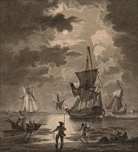 A View of the Sea by Moonlight. Thomas Major (British, 1714-1799). Engraving