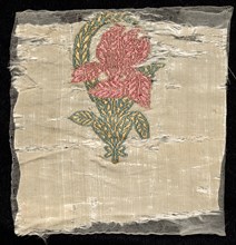 Fragment, 1800s. India, 19th century. Brocade; silk and metal; overall: 9.5 x 10.2 cm (3 3/4 x 4 in