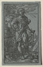 Young Man Standing. Hendrick Goltzius (Dutch, 1558–1617). Woodcut