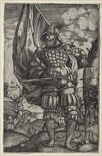 The Standard-Bearer, 1537. Master F. G. (German). Engraving
