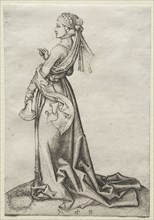The First of the Foolish Virgins. Martin Schongauer (German, c.1450-1491). Engraving